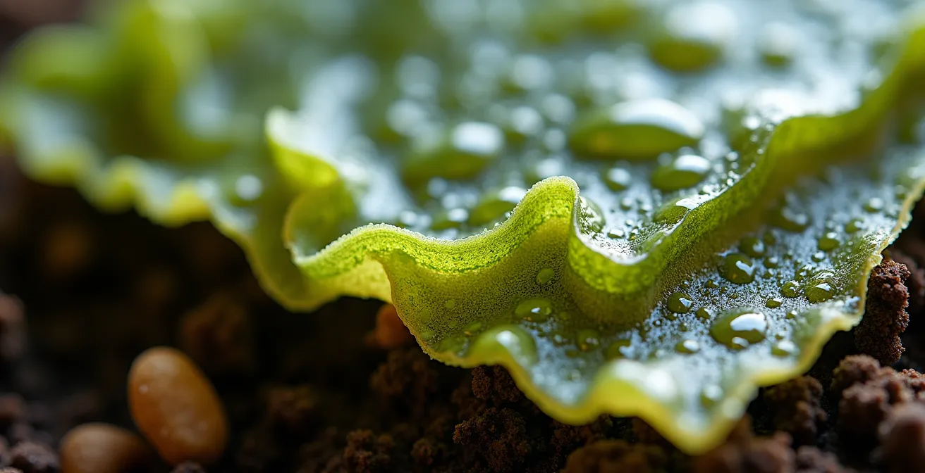 Transparente essbare Algenverpackung zerfällt in Kompost
