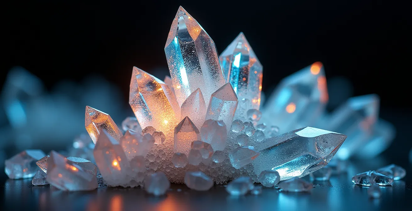 Makroaufnahme zeigt kristalline Strukturen als Metapher für gereifte Intelligenz
