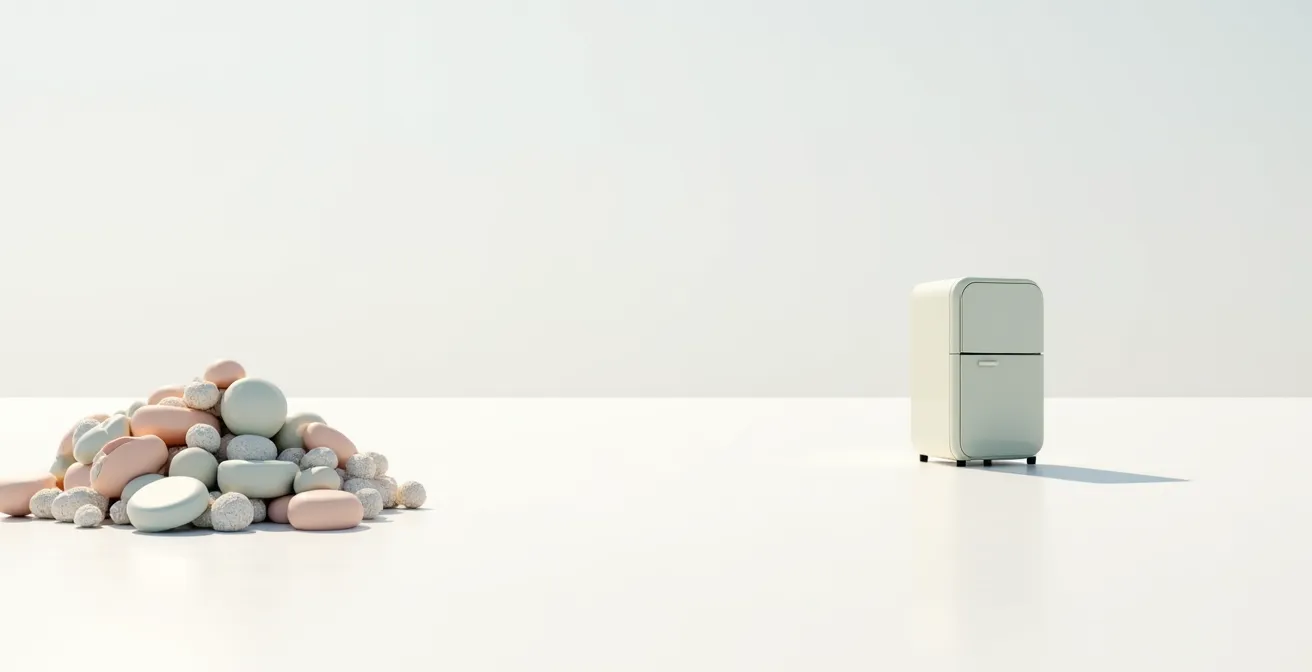 Visueller Vergleich zwischen kurzlebigen recycelbaren und langlebigen Produkten