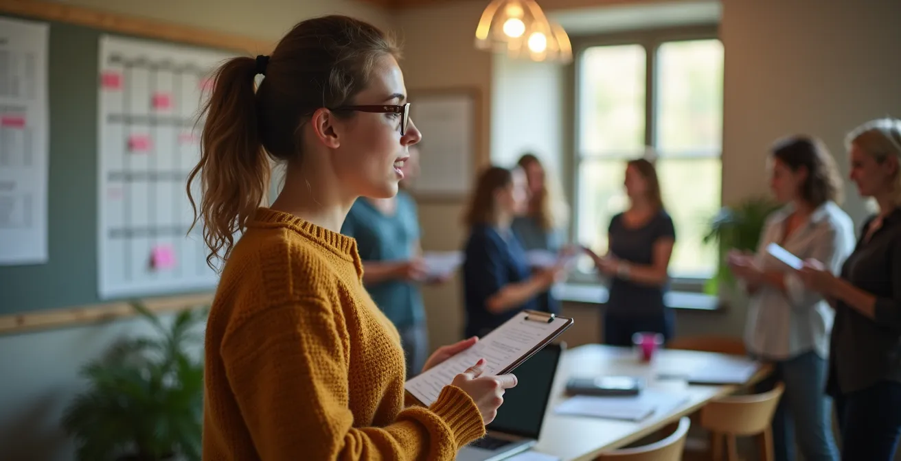 Person im Flow-Zustand beim Vereinsengagement zeigt unbewusste Kompetenz