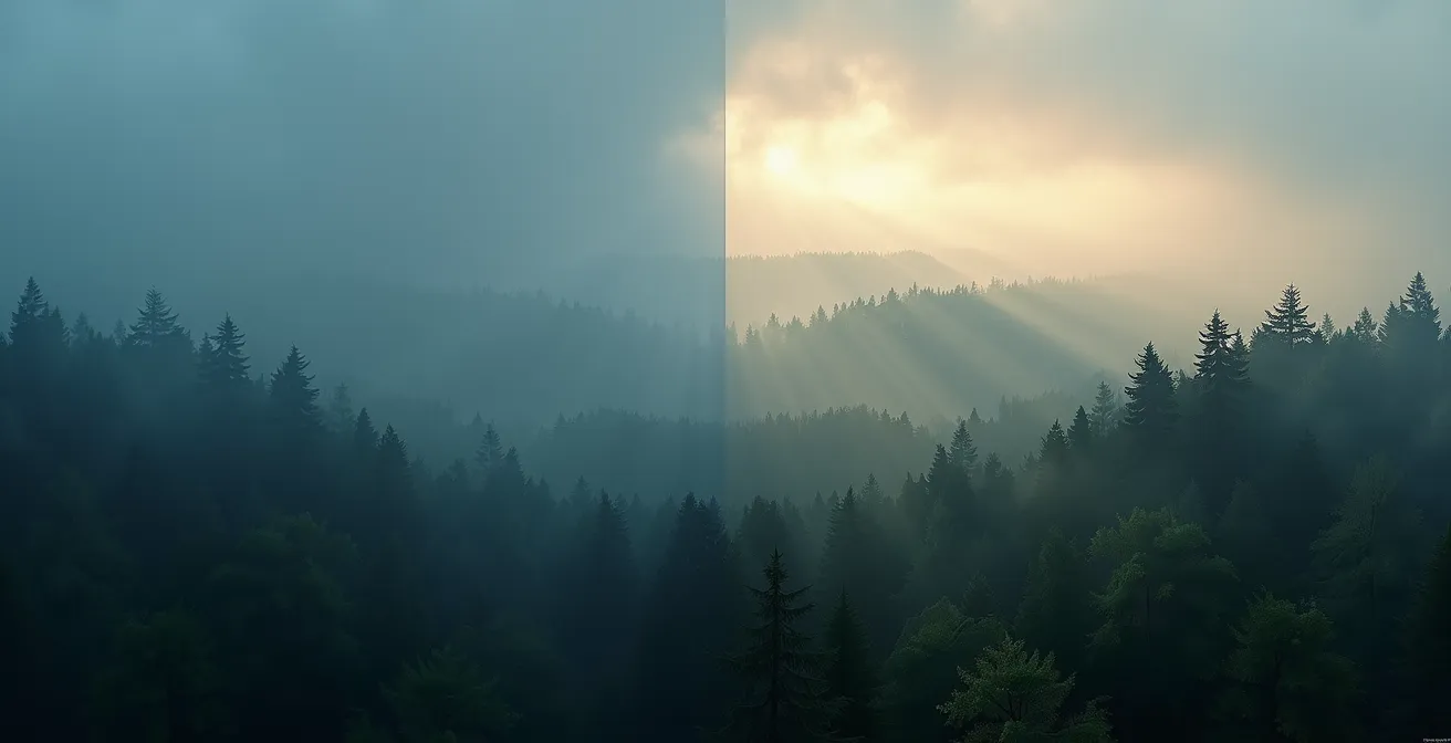 Vergleich Sentinel-2 und TerraSAR-X bei Wolkenbedeckung über deutschem Wald