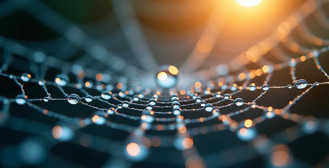 Makroaufnahme von Nervenzellen-ähnlichen Strukturen in Bewegung