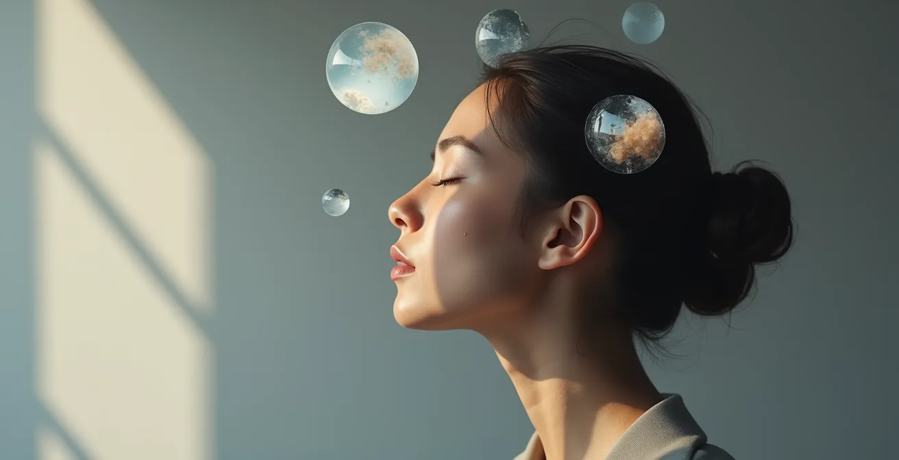 Abstrakte Darstellung zweier unterschiedlicher kognitiver Denkstile durch Lichtmuster