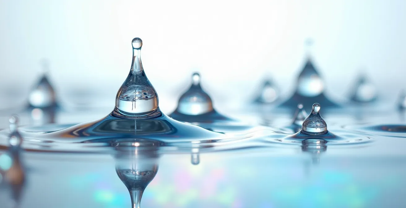 Eine visuelle Darstellung, die Marketing-Mythen zum Wassersparen der Realität des virtuellen Wasserverbrauchs gegenüberstellt.